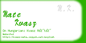 mate kvasz business card